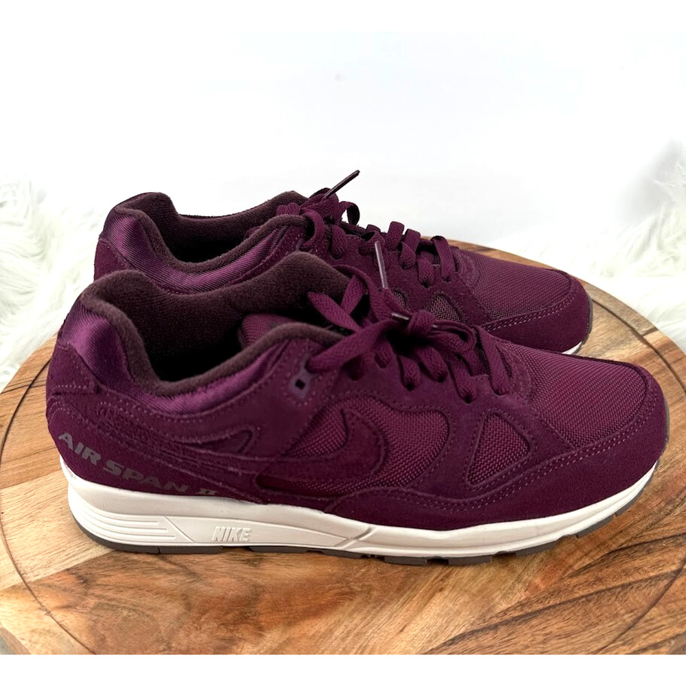 Nike Mens Air Span II PRM Bordeaux Size 8 Desert Sand‎ Maroon Wine Burgundy Sail
